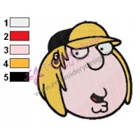 Chris Griffin Face Family Guy Embroidery Design